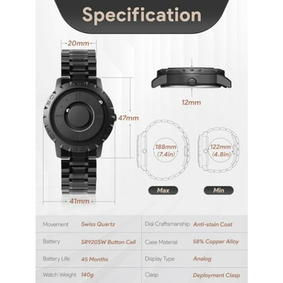 EUTOUR Magnetic Watches for Me - Bead Bracelet Men 리뷰 및 가격