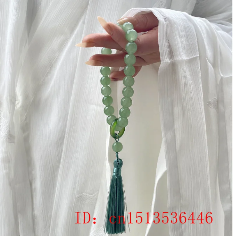 Green Jade Stone 12mm Beads Ta - Bead Bracelet Men 리뷰 및 가격