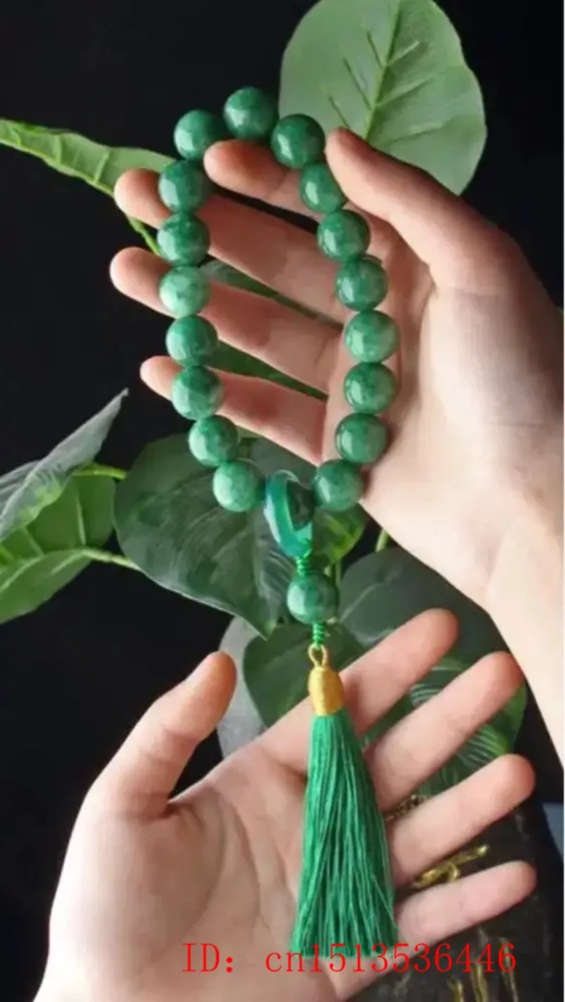 Green Jade Stone 12mm Beads Ta - Bead Bracelet Men 리뷰 및 가격